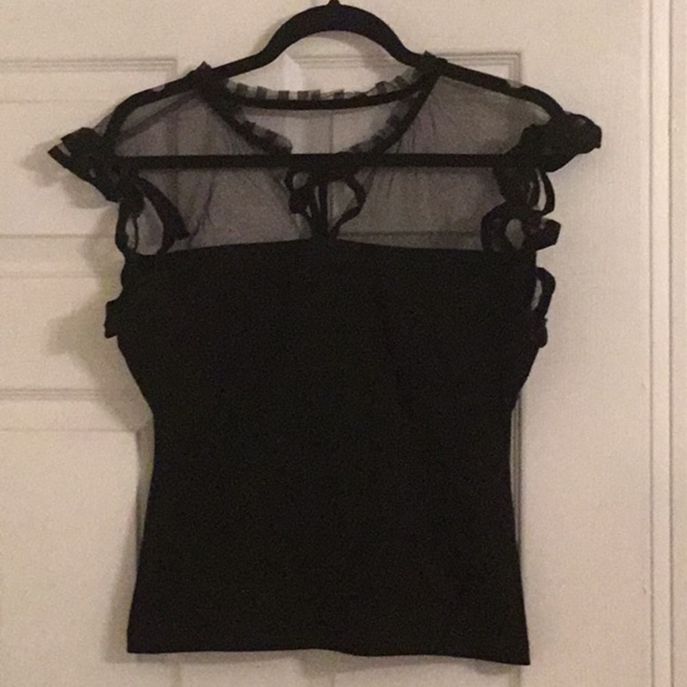 NWT Kitten D’Amour La Donna Italiana Jersey Flutter Sleeve Top